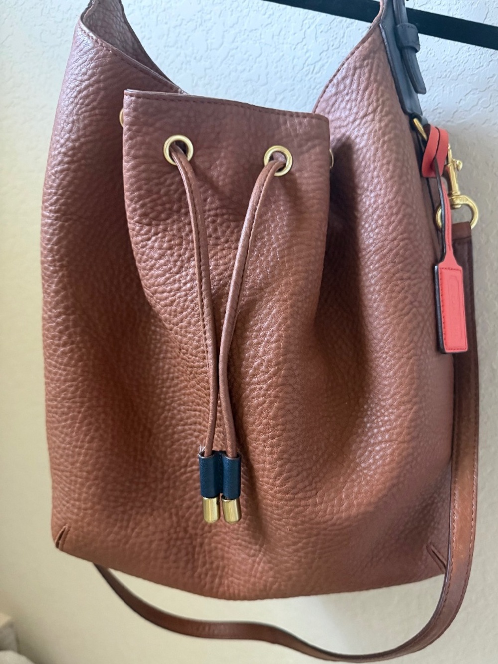 Rare Coach Pebble Leather Bucket Bag